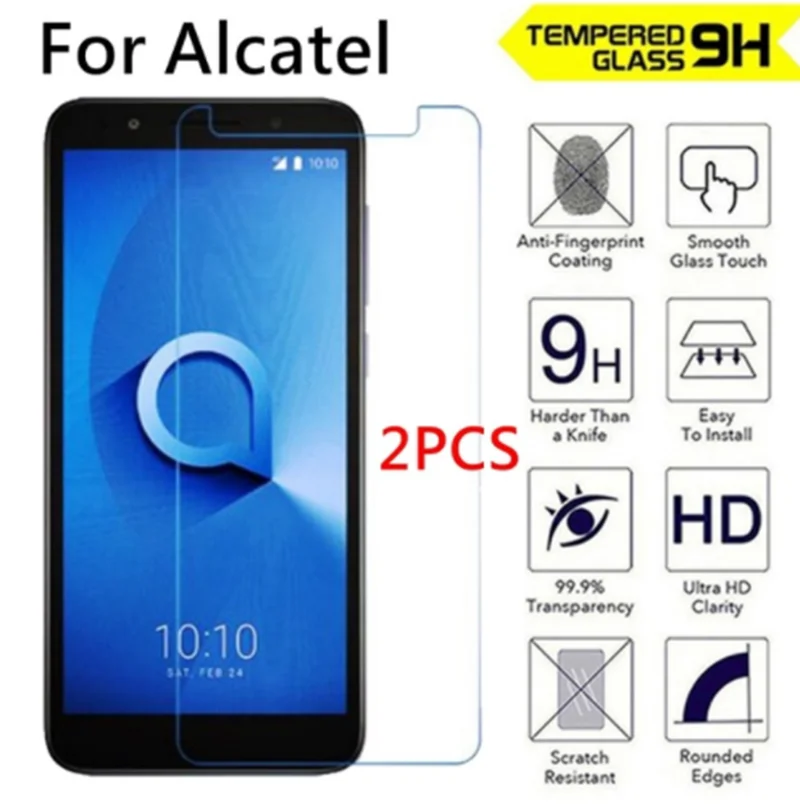 Закаленное стекло для смартфона 2 шт. защитная пленка 9H Alcatel A3 XL 1 1C 1E 1X 3C 3L 3V 3X 7 PIXI