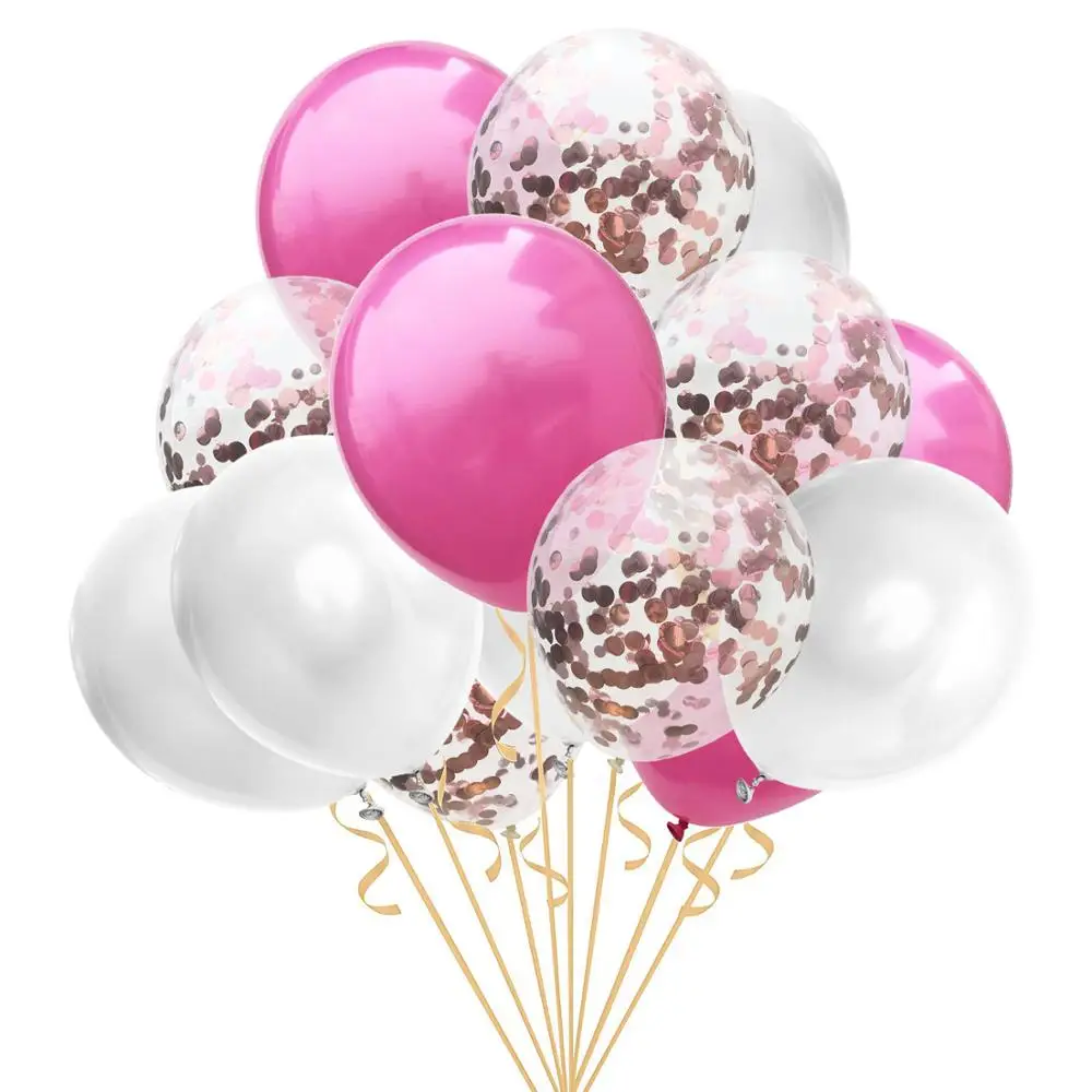 12 шт. розовый золотой черный воздушный шар &quotКонфетти&quot Набор Надувной Гелий