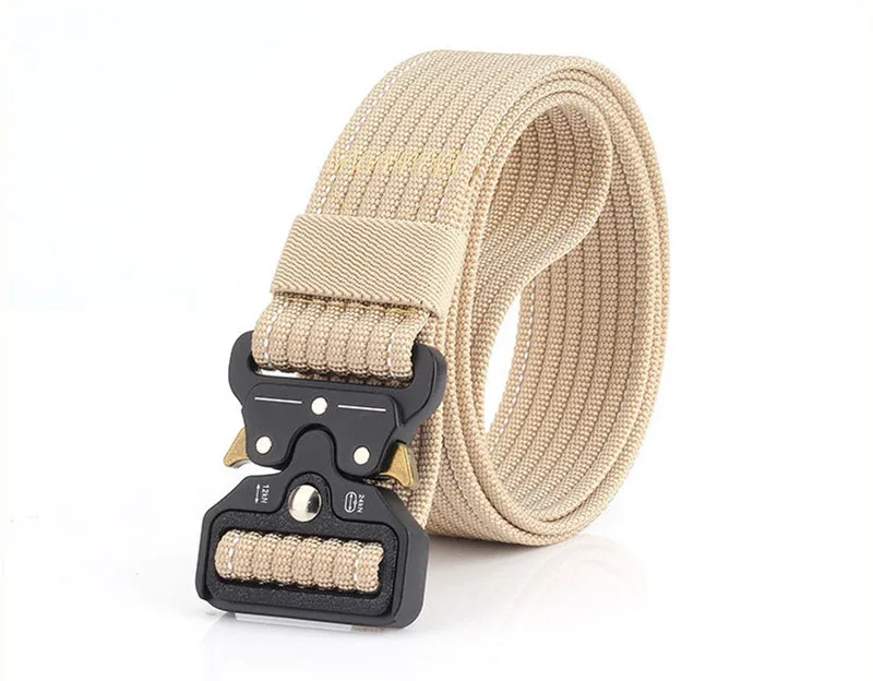 Мужской ремень тактический военный холщовый ремень для улицы высокого качества армейский Камуфляжный пояс с пряжкой из сплава тренировочный инвентарь для мужчин t
