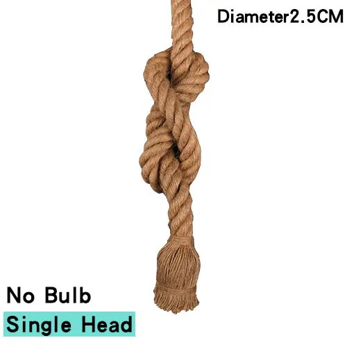 Single head 2.5cm Ретро Винтаж веревка подвесной светильник лампа Лофт 18 мм 25 мм E27 индивидуальная промышленная лампа Эдисона ресторан кофе бар американский стиль - Цвет корпуса: Single head 2.5cm