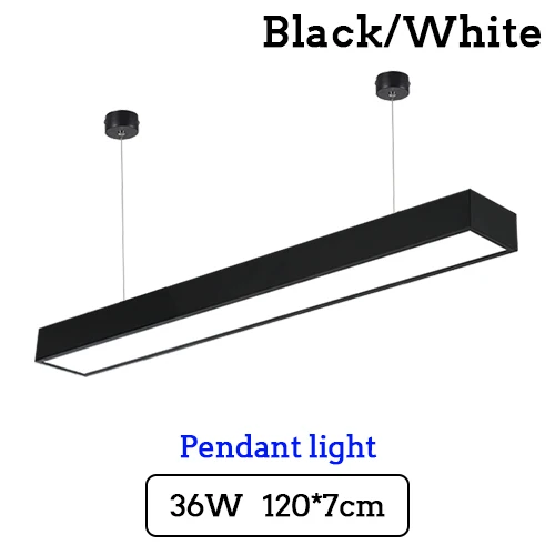 120x7cm 36W Pendant Современный светодиодный потолочный светильник с регулируемой яркостью, панель для крепления поверхности, Прямоугольный светильник, светильник для спальни, гостиной, офиса, светильник 110 В, 220 В - Цвет корпуса: 120x7cm 36W Pendant