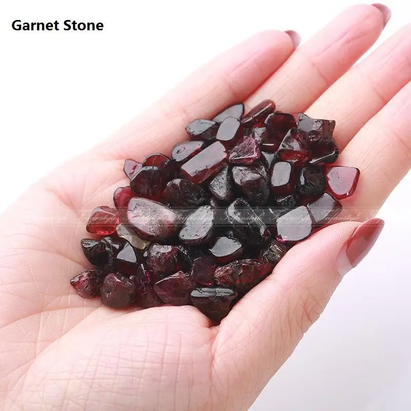 Garnet Stone 50 г натуральный розовый кварц белый кристалл Аметист черный обсидиан мини камень рок чипы с лечебным действием, образцы A115CL кристалл любовь - Цвет: Garnet Stone