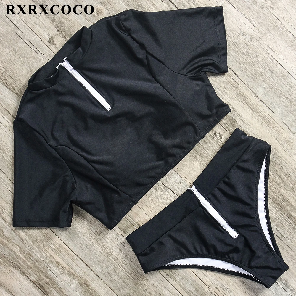 RXRXCOCO, новейший дизайн, купальник, женский купальник, комплект бикини, короткий рукав, купальный костюм, пуш-ап, бразильские бикини, пляжная одежда