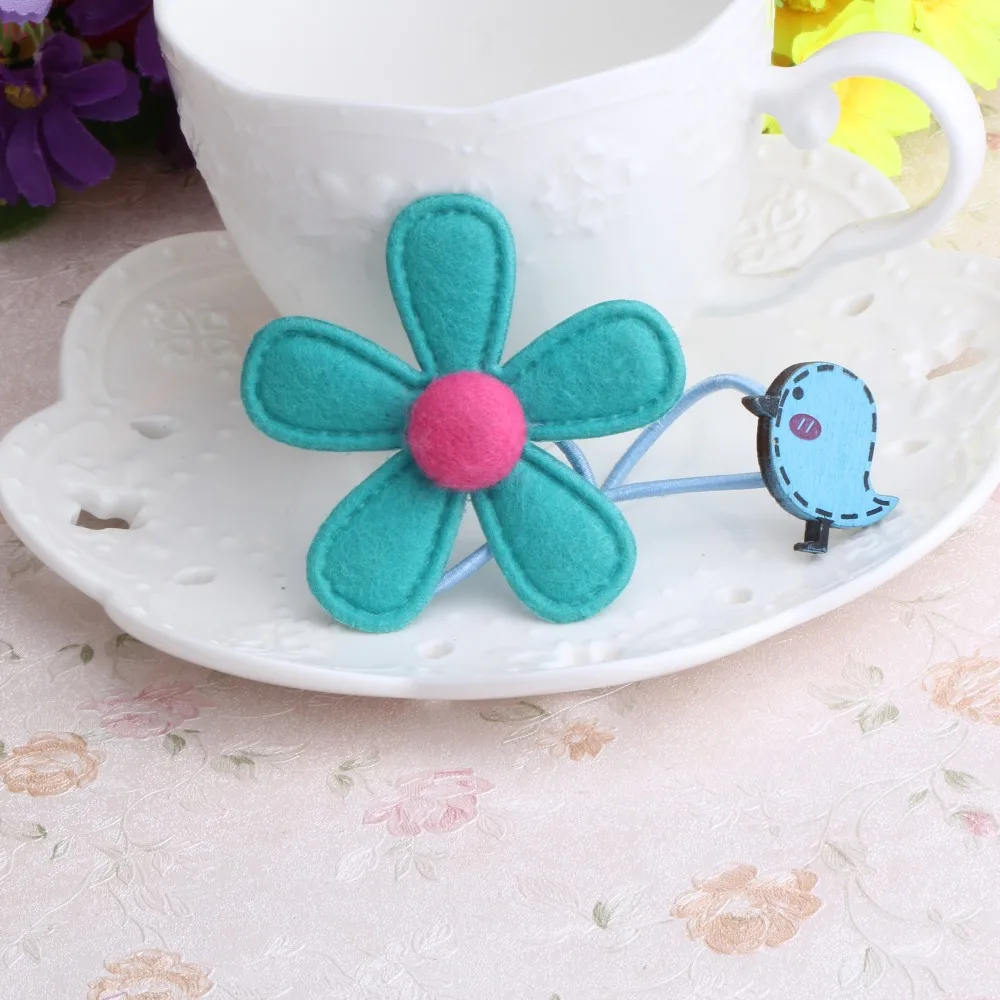 Резинки для волос с подсолнечником и птицами аксессуары девочек эластичные