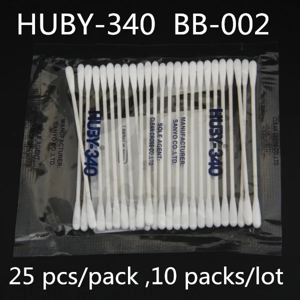 10 пачек(25 шт./упак.), HUBY-340 BB-002 " стволовых тонкой бумаги, белый, с тонкой двойной-end хлопок Хаби тампон BB002 тонкий Тип 3"