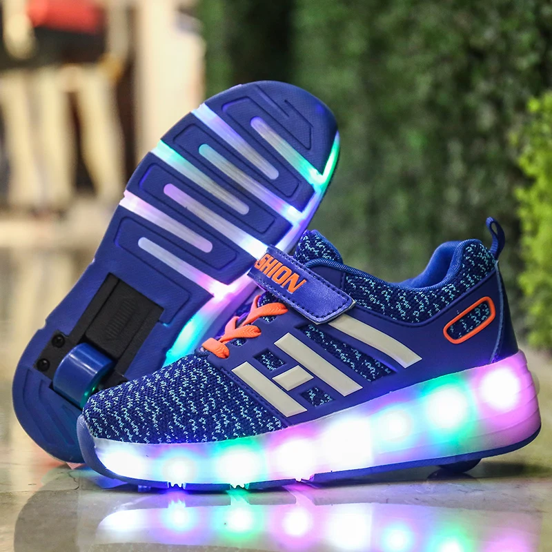 Детские кроссовки для роликовых коньков розовые синие мальчиков и девочек на