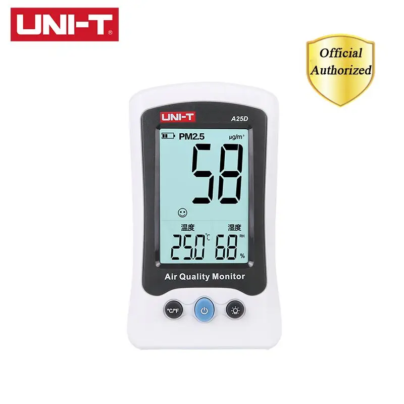 UNI-T A25D PM2.5 тестеры Настольный детектор измерения качества воздуха Температура Влажность монитор Автоматический диапазон индикация перегрузки