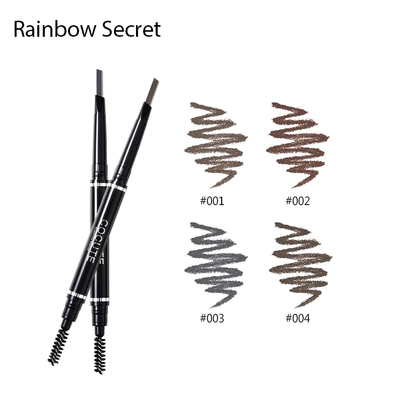 Новинка 2020 брендовый двухсторонний темно коричневый карандаш для бровей 2 в 1 4