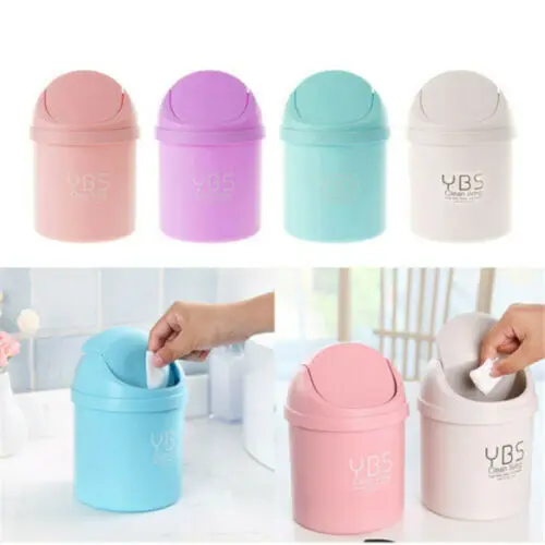 Настольная мини корзина для мусора маленькая настольная с крышкой|Мусорные баки|