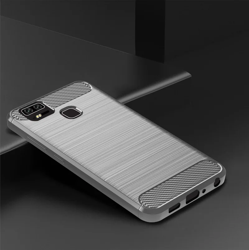 For ASUS ZenFone 3 Zoom ZE553KL Full Cover Protective Shockproof Carbon Fiber Soft Brushed TPU for s Back Capa Coque |