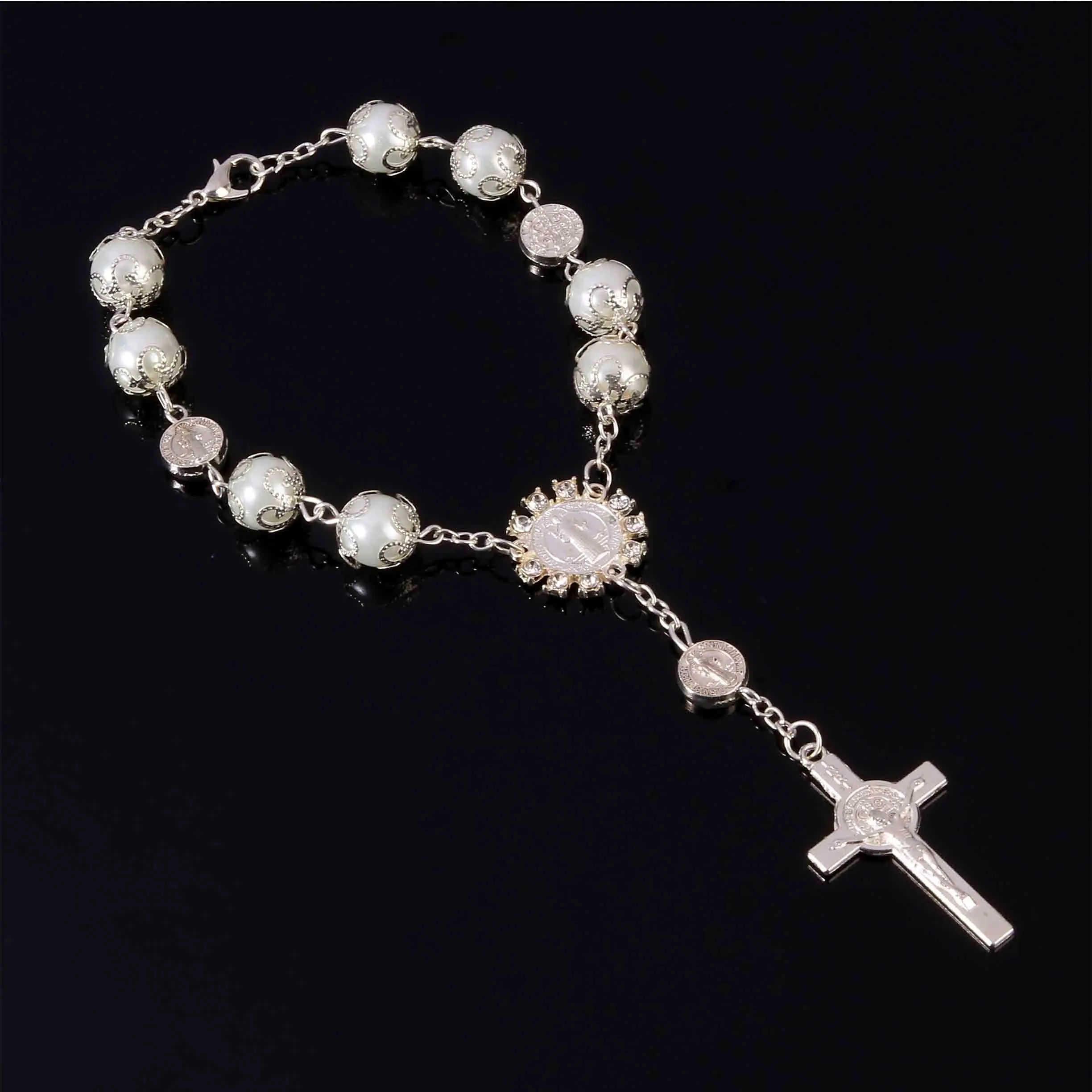 Браслет Розарий ииисуса с изображением Святой сердца 1 см|Браслеты-манжеты| |