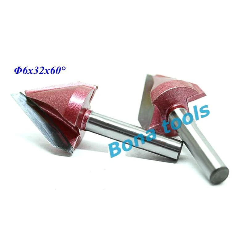 4 шт. (60 градусов + 90 120 150 градусов) Shank-6mm Width-32mm CNC Гравировка 3D V паз фреза Бит