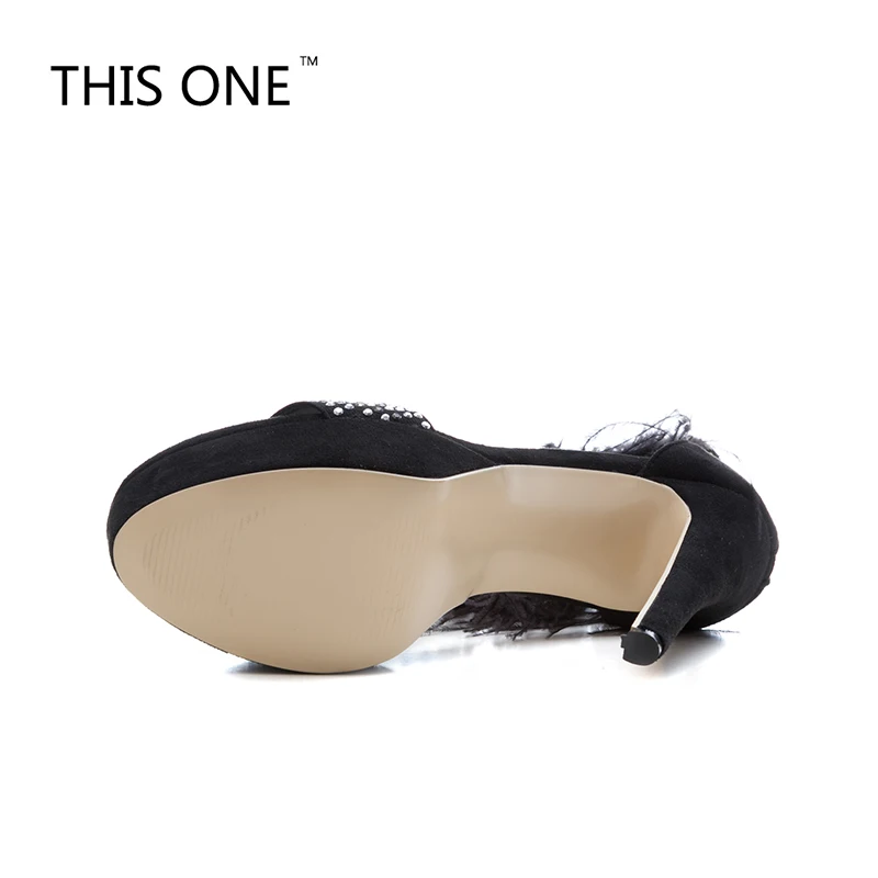 

summer fashion sandals feathers back zipper open toe high heels stilettos ankle strap shoes sexy women ankle strap plus size 43