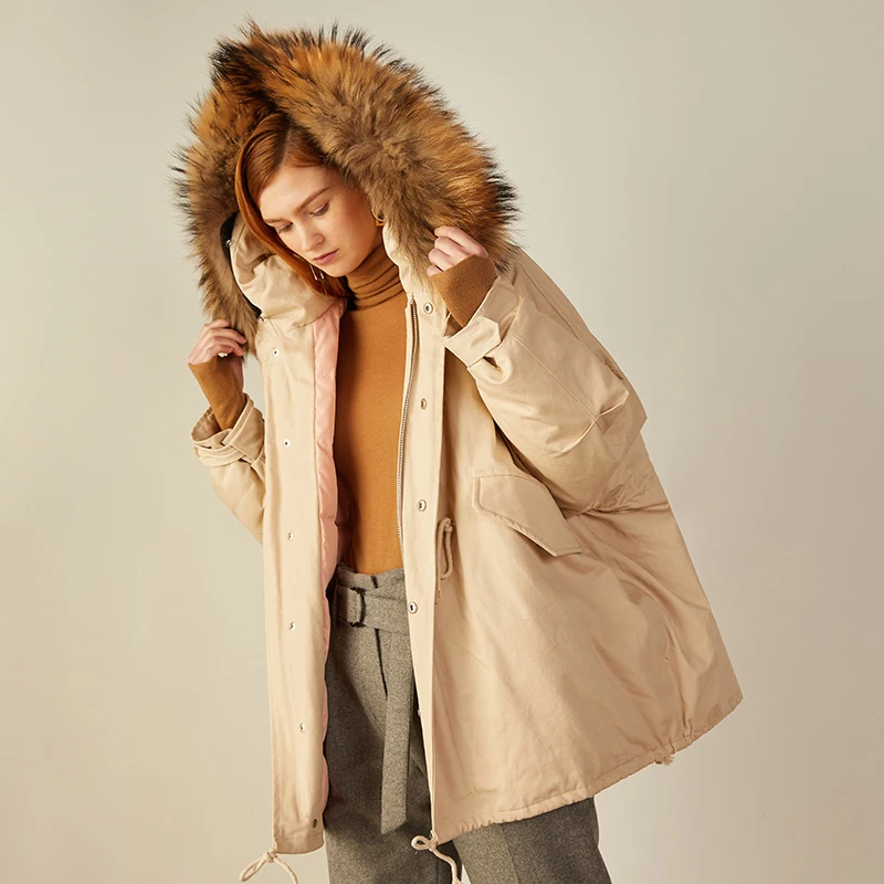 Женские парки для зимы Женская куртка 2018 90% белый пуховик на утином пуху длинная