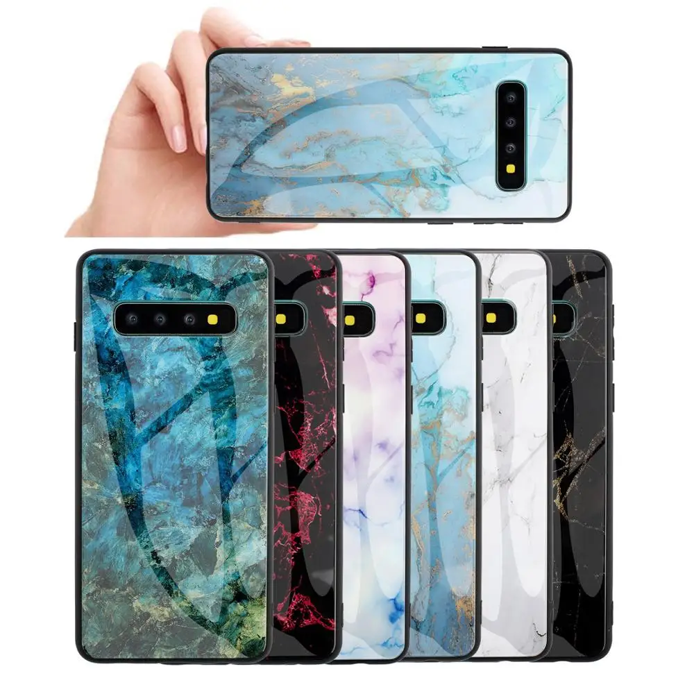 Marble Tempered Glass Phone Cover For Samsung Galaxy S10 5G S9 S8 Plus S10E Note 9 8 J3 J5 J7 2017 J6 A6 A7 A8 A9 2018 Case | Мобильные