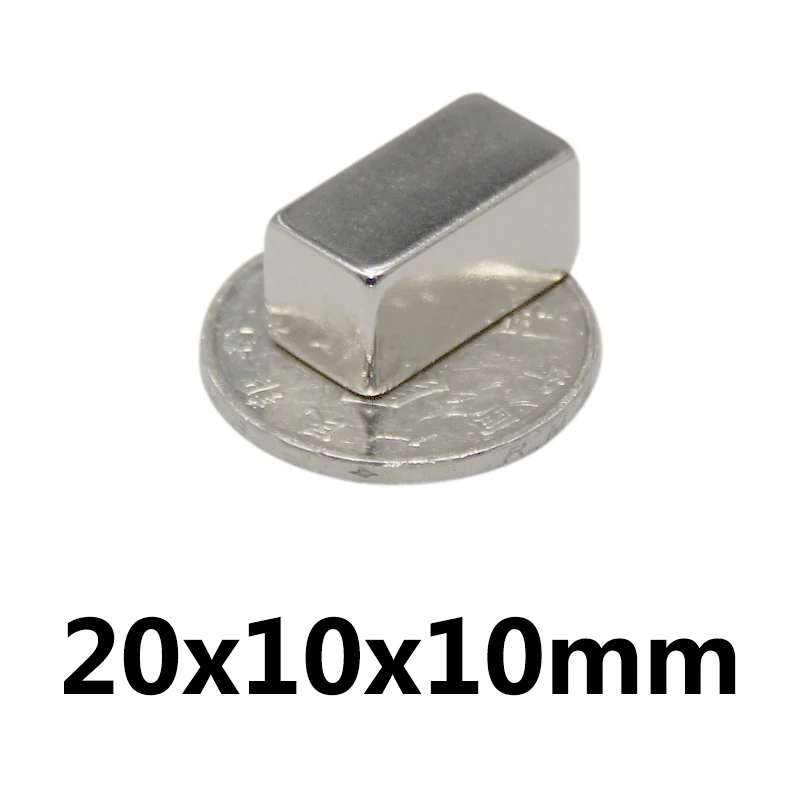 2 шт. N35 Неодимовый блок магнит 20x10x10 мм супер сильные редкоземельные