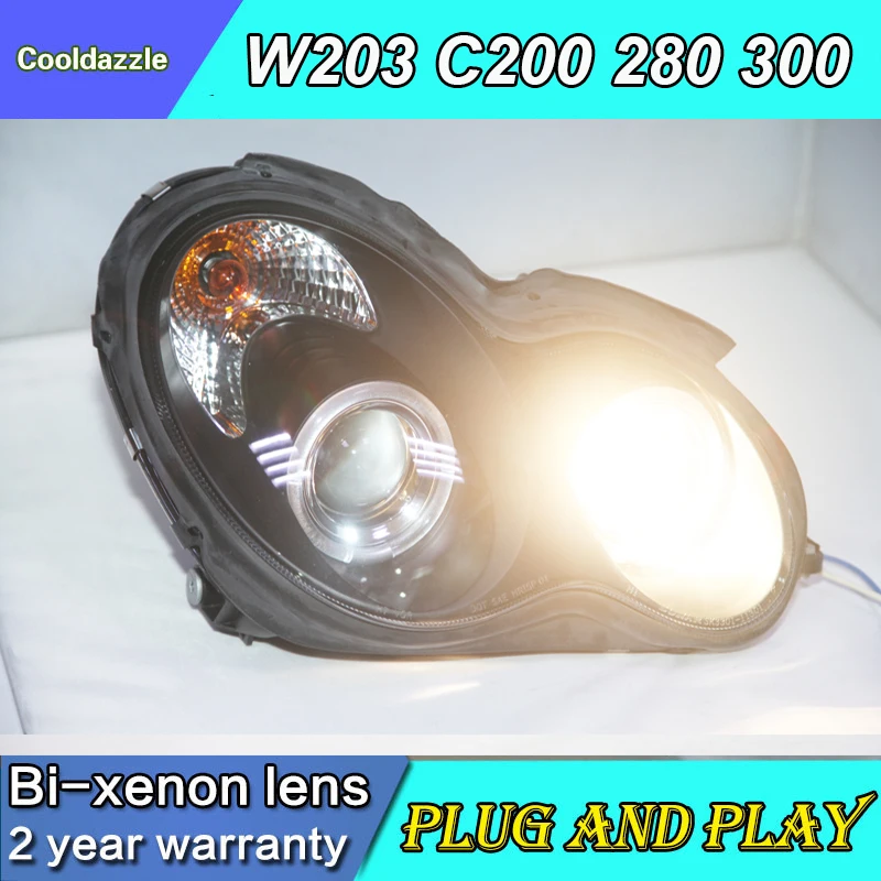 Для Mercedes Benz 2000 2007 года W203 C63 C200 C230 C280 C300 фары светодиодный ангельские глазки