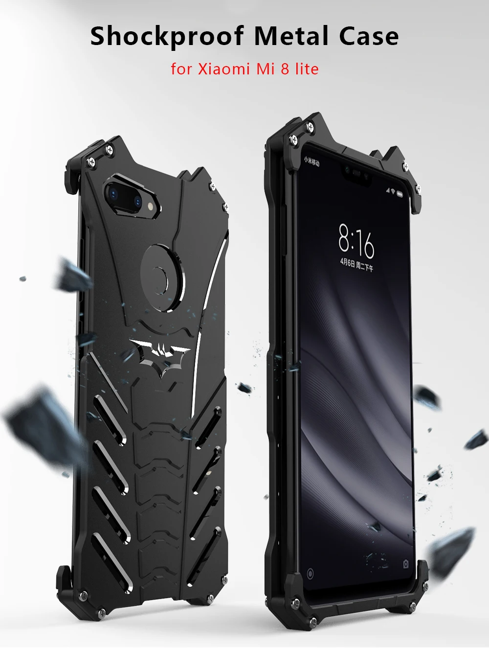 Для Xiaomi Mi 8 Lite чехол Роскошный тонкий жесткий металлический алюминиевый сплав защитный бампер чехол для телефона для Xiaomi Mi 8 Lite задний Чехол