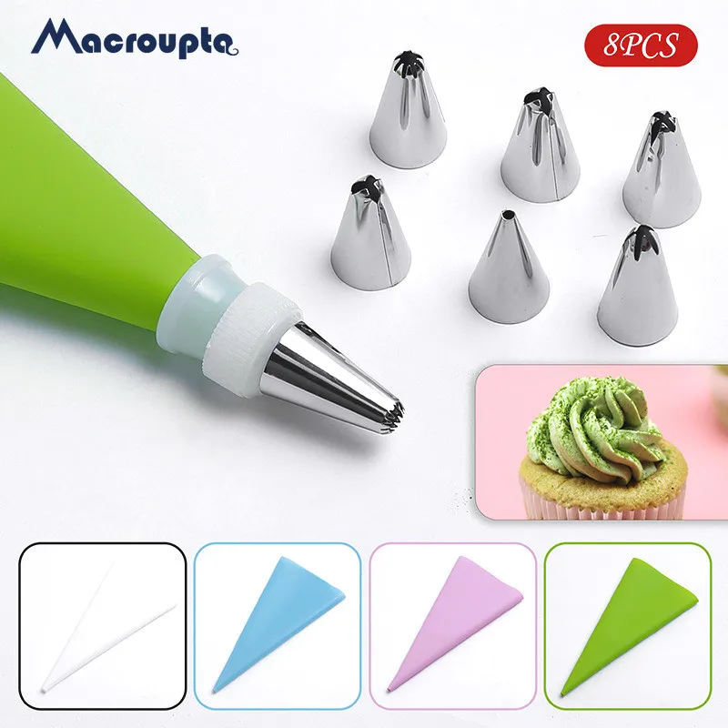 8 шт./компл. силиконовые кухонные аксессуары кондитерский мешок для глазирования