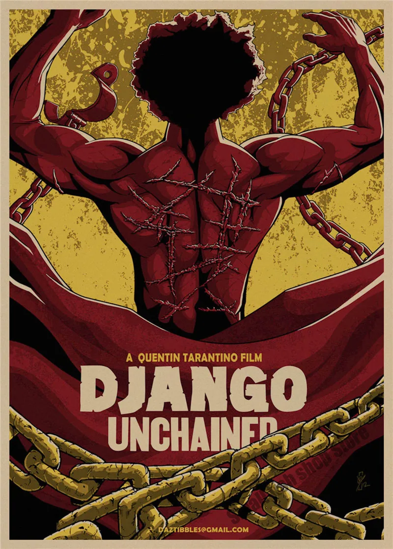Django Unchained Квентин Тарантино ретро плакат, крафт-бумага, бумага для бара, кафе, домашний Декор, живопись, наклейка на стену