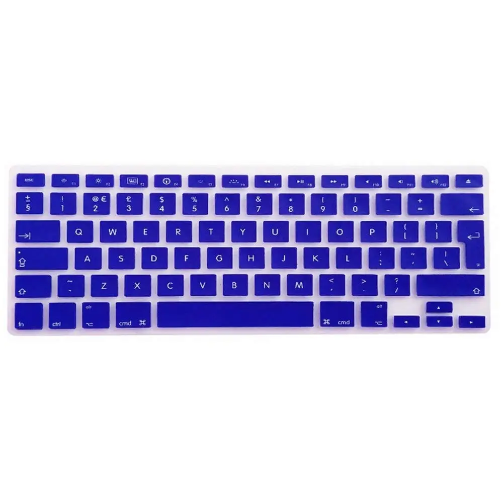Dark Blue Ультра тонкий силикон Европа издание клавиатура Обложка клавиатуры кожи протектор ЕС макет для всех MacBook Air 1" Pro 13" 1" 17 - Цвет: Dark Blue
