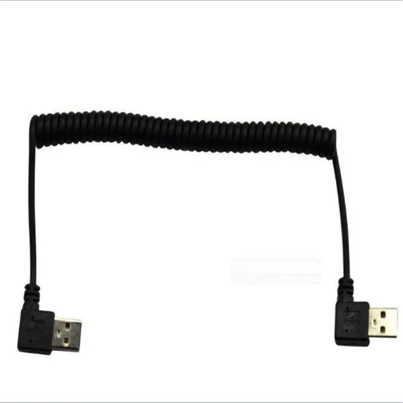 Двойной левый изгиб 90 градусный пружинный Выдвижной USB кабель для передачи