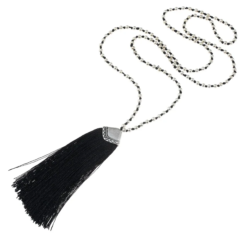 Новое Прибытие Boho Бусы женщины ожерелье длинная цепь кисточкой заявление для