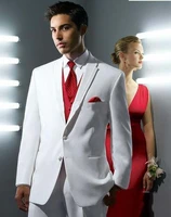 free shipping custom suit white two buttons mens wedding suits groom tuxedos best man suitcoatpant