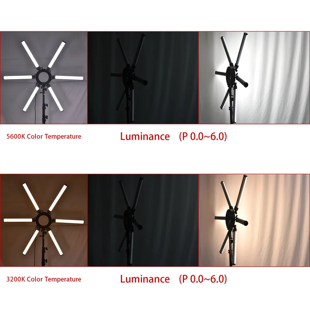 Fusitu затемнения 3200 K 5500 фотография макияж 6 Трубок глаза Звезда LED видео кольцо с