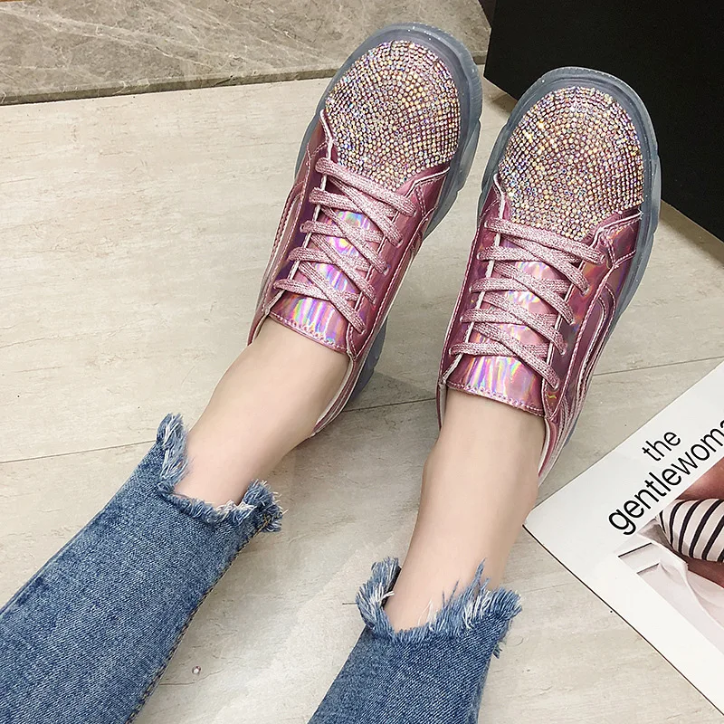 Женская обувь на толстой резиновой подошве новинка 2019 платформе роскошная