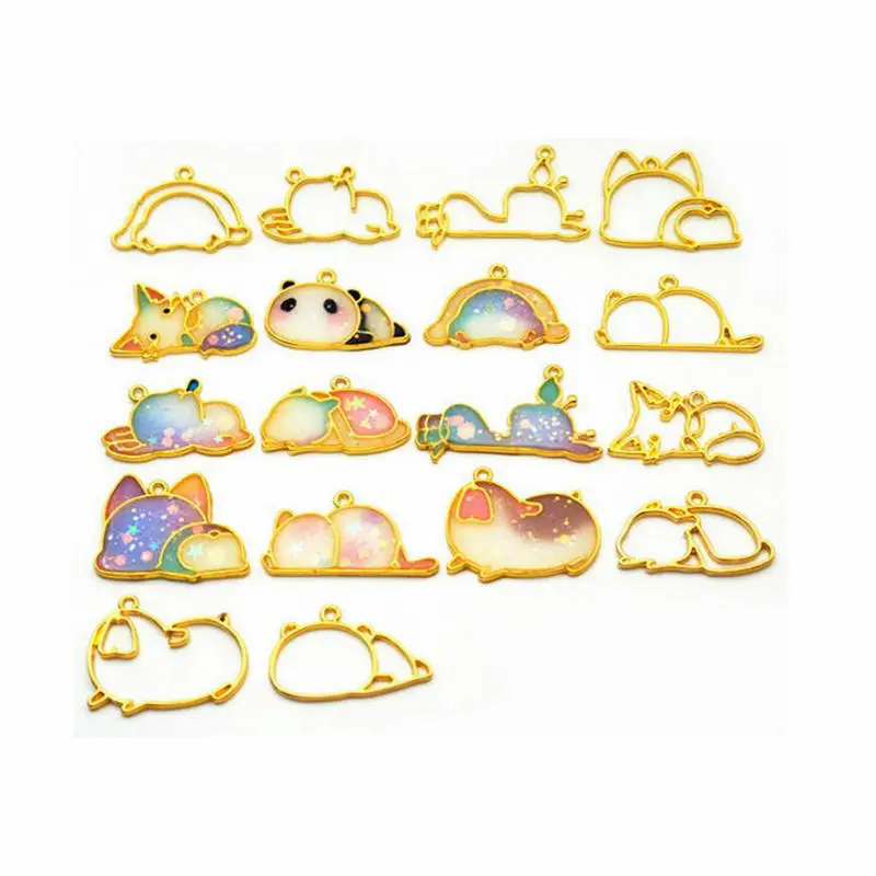 5 шт. Спящая лиса панда подвеска на металлическом каркасе смолы ювелирные изделия