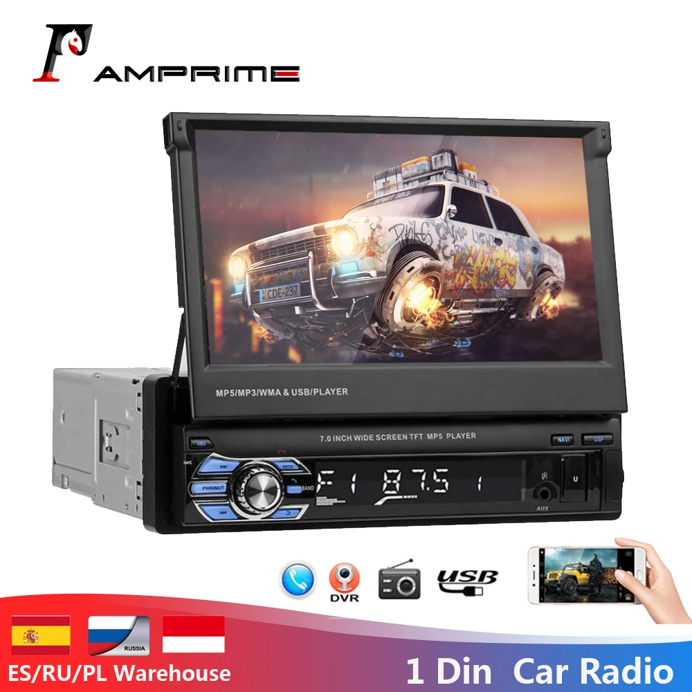 AMPrime 2 din автомагнитола 2din Аудио мультимедийный плеер BT FM USB AUX Автомагнитола 12 В HD стерео Oto Teypleri Выдвижной аудио