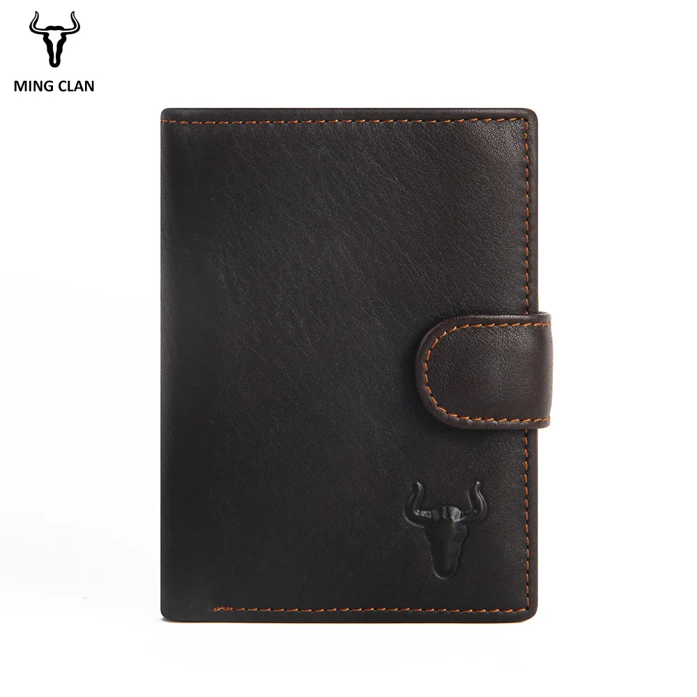 2019 Leather Men Wallets With 2 ID Windows And Coin Pocket Card Wallet for Men Authentic Leather Wallets Men Money Bag