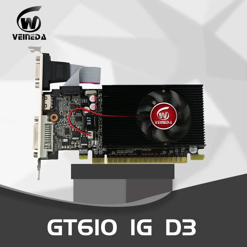 Видеокарта Veineda GT610 видеокарта 1 ГБ DDR3 64 бит DDR3/1000MHzfor nVIDIA Geforce GPU VGA б/у|Видеокарты| |