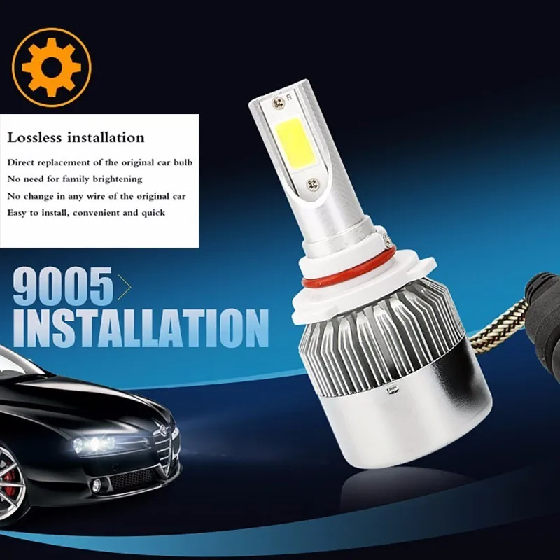 2X 9005/HB3 9006/HB6 Auto Fari 72 Вт 7600lm Dellɺutomobile Lampadine6 Automobile Faro 6000 K 12В fendinebia C6 Led | Автомобили и