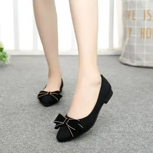 Балетки женские на плоской подошве, Модные Туфли-лоферы, плоская подошва, для работы, Симпатичные тканевые лоферы с бантом, без застежки, весна