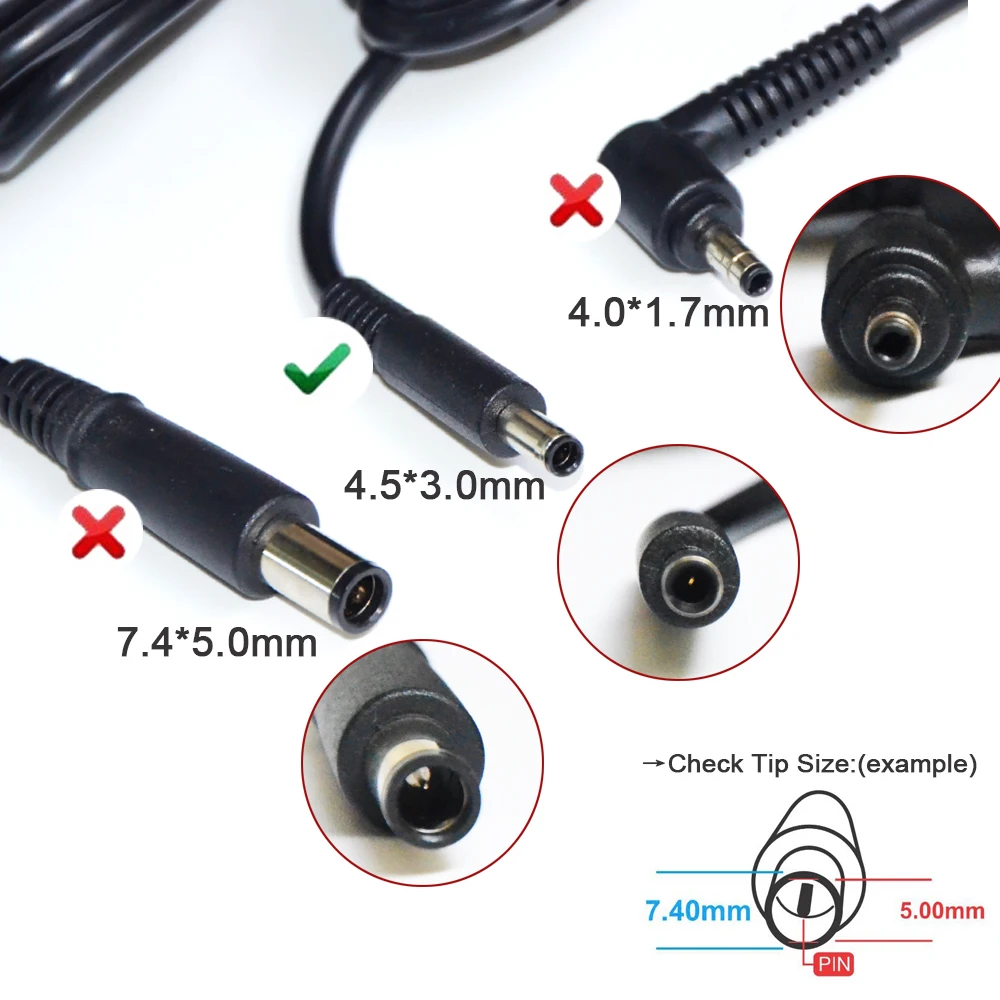 

Laptop Power Supply AC Adapter Charger for Dell Inspiron 15 5551 5555 N5558A P51F001 65W 19.5V 3.34A 4.5mm x 3.0mm