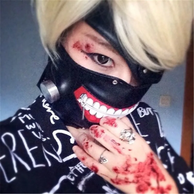 Новые стили Токио вурдалак 2 Kaneki Кен маска Регулируемая Молния маски кожа PU