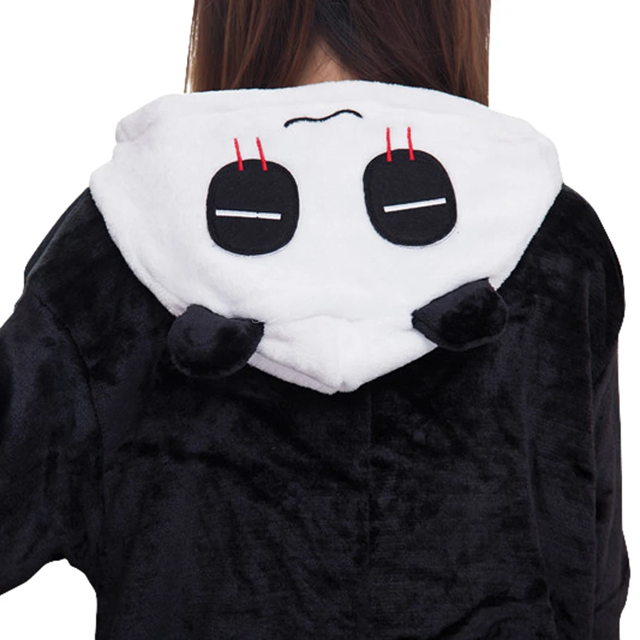 Фланелевый костюм для взрослых с изображением животных, пижама-Ползунки с изображением панды красного цвета для Хэллоуина, карнавала, маскарада, рождественской вечеринки