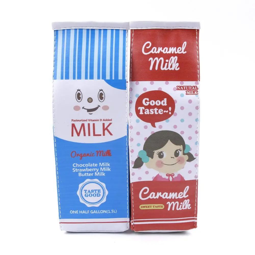 1 шт. креативный пенал из искусственной кожи с имитацией молока органайзер для