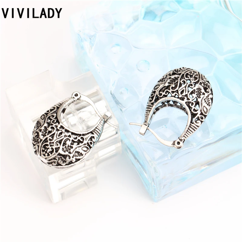 VIVILADY Винтажные серьги-кольца в виде искусственной кожи женские серьги из