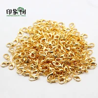 golden plated 101214161820mm metal beads lobster clasps claw hooks nickle lead cad free for diy jewelry making finding 1123