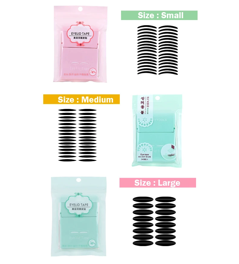YOUSHA 480 шт., двойная лента для век, подтягивающая глаза, двойная невидимая наклейка для век, пасты, подводка для глаз, подтягивающая макияж, клейкая лента, зеркальная коробка