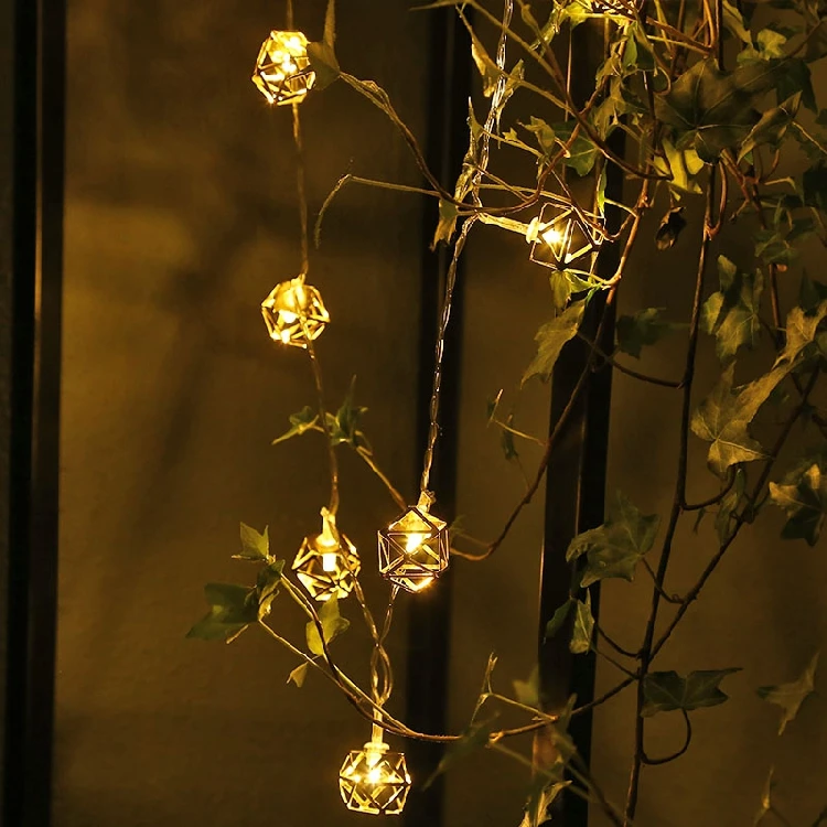 20Led сказочные скандинавские мини золотые многоугольные гирлянды с питанием от