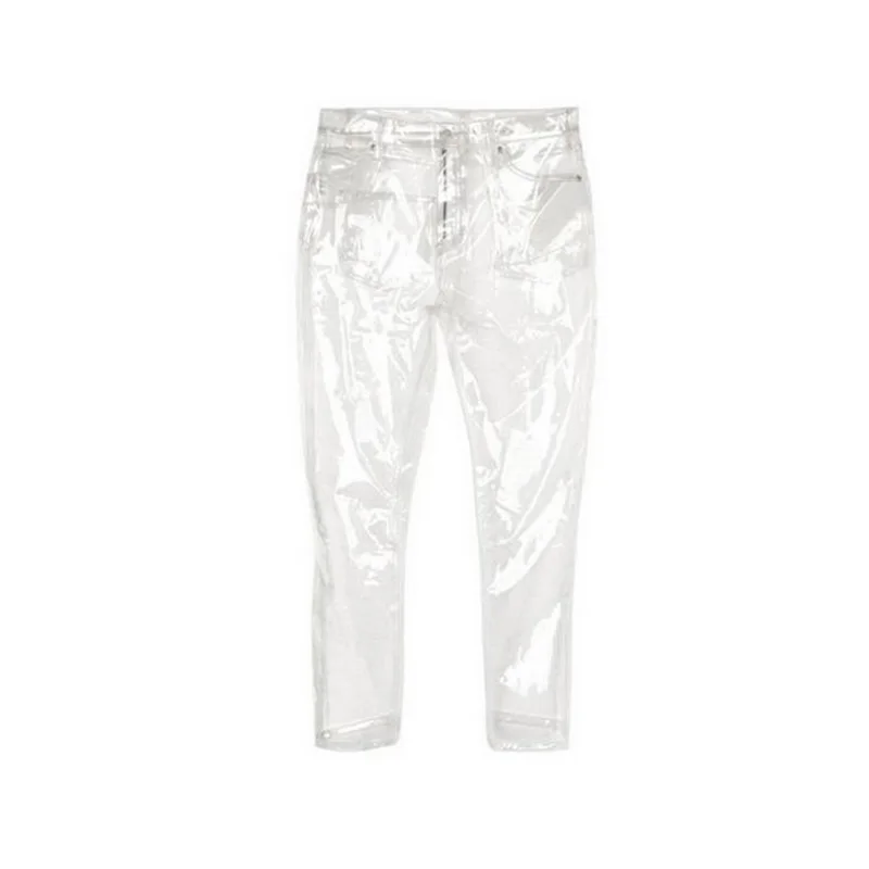 Модные женские летние осенние брюки прозрачные пластиковые сексуальные