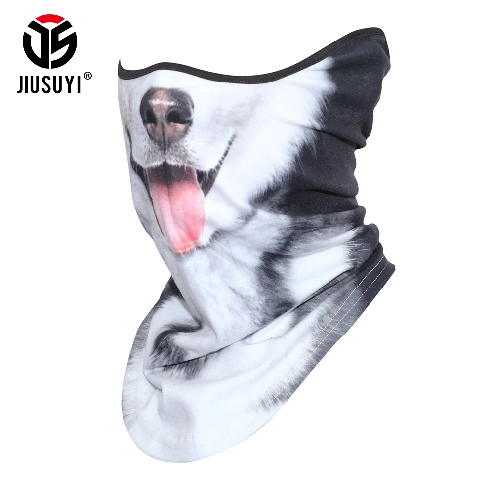 Мода 3D Собака Кошка Животное шеи Gaiter Половина лица маска зимняя теплая крышка шеи труба лицо Щит Флисовая бандана шарф для женщин и мужчин