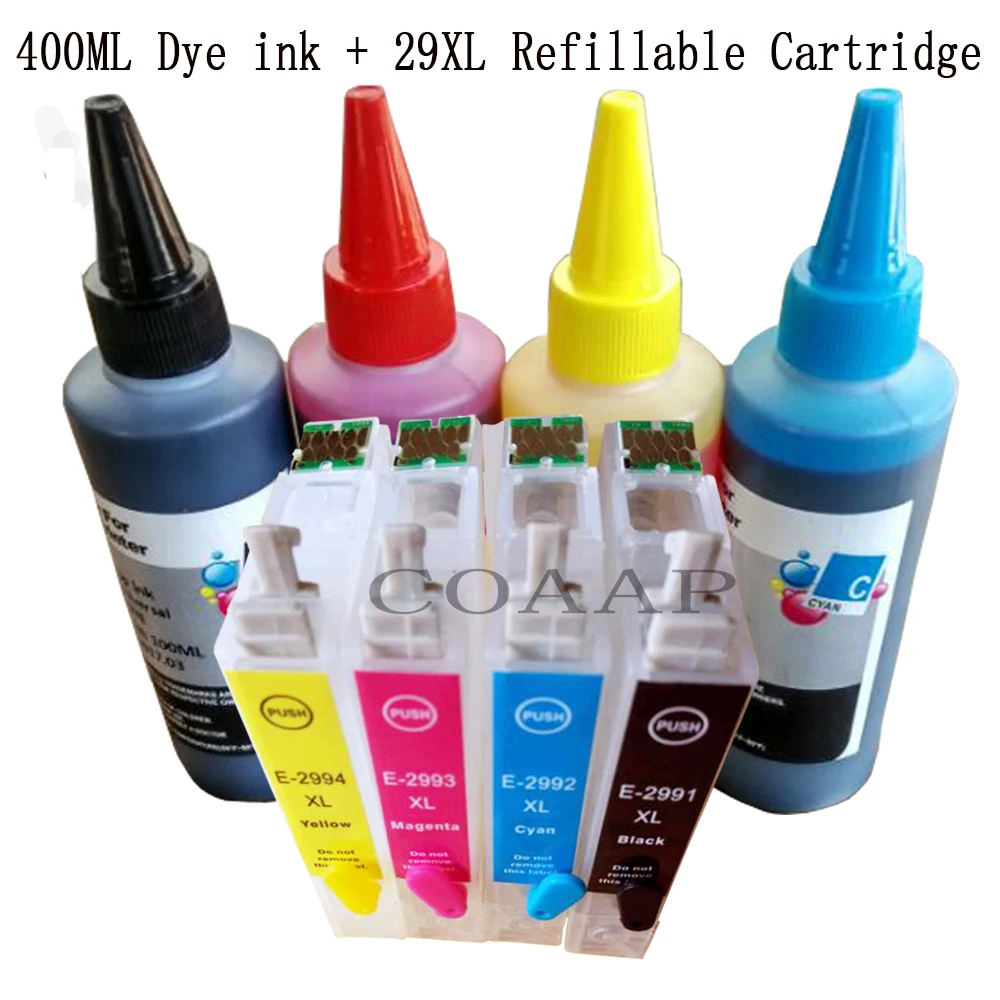 COAAP T2991 29 Ink 29XL Refill Kit For Epson XP-235 XP-245 XP-332 XP-335 XP-432 XP-342 XP-435 400ML Dye inks