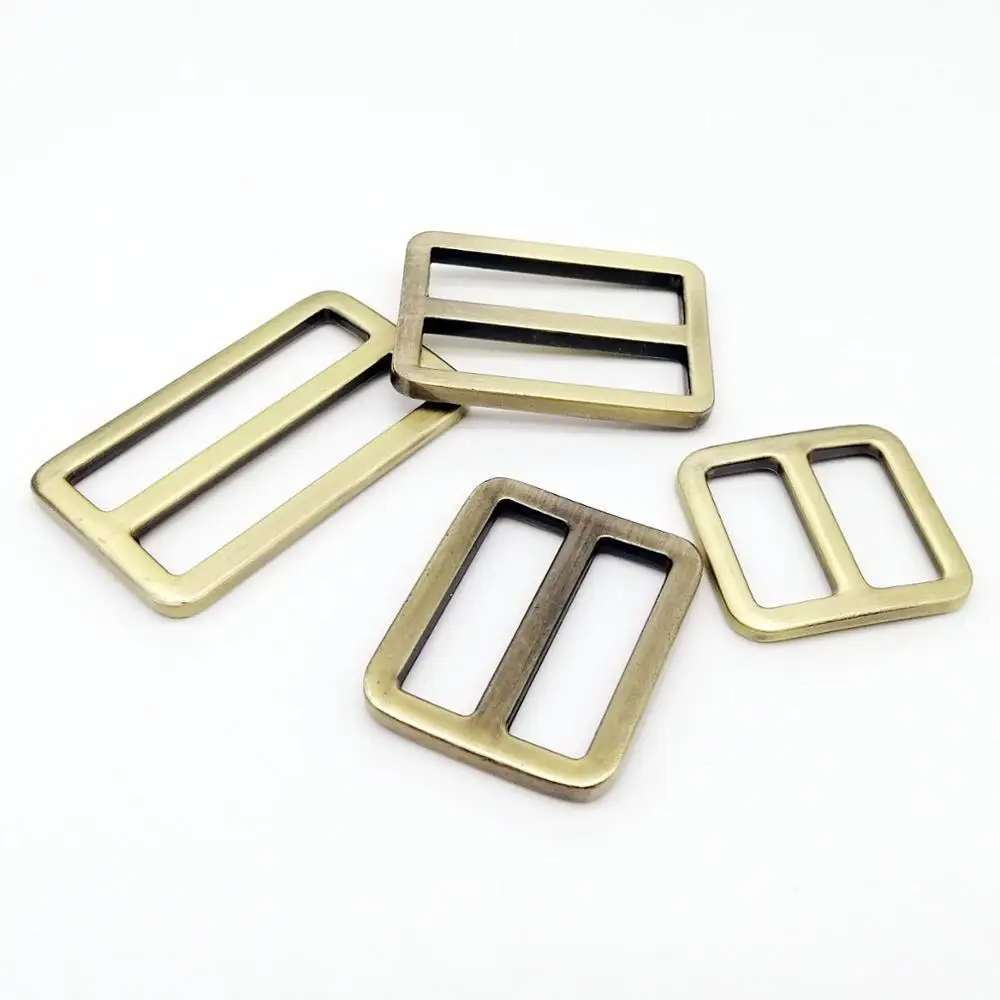 antique brass DIY металлическая сверхмощная толщина наплечная кожаная сумка ремень веб прямоугольник отрегулировать Tri-glide Pin Пряжка слайдер петля O D кольцо - Цвет: antique brass