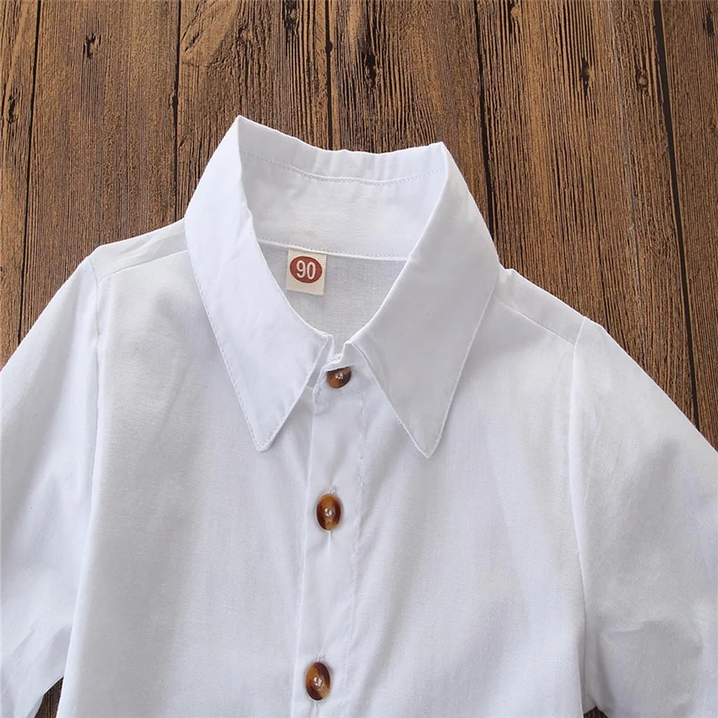 Хлопковый летний костюм для мальчиков Одежда маленьких рубашка + шорты штаны