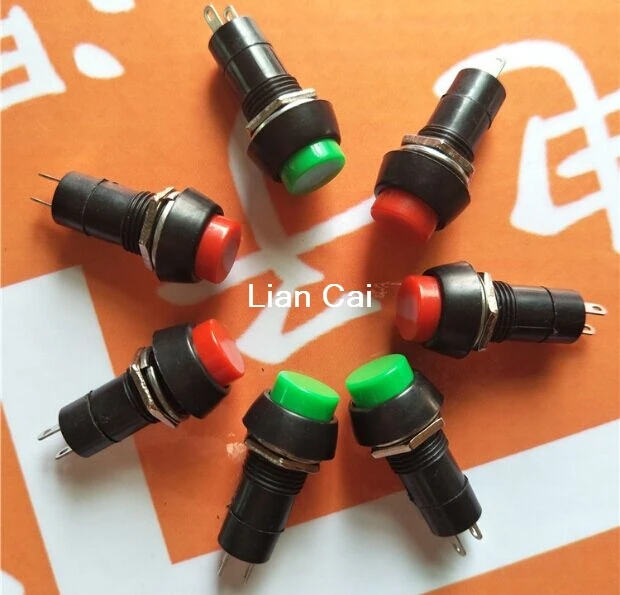 100 шт. 2 контактный Пластиковый Кнопочный Мгновенный Переключатель 12 мм 3 А 150 в